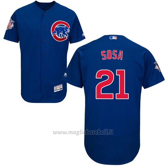 Maglia Baseball Uomo Chicago Cubs 21 Sammy Sosa Flex Base Autentico Collezione